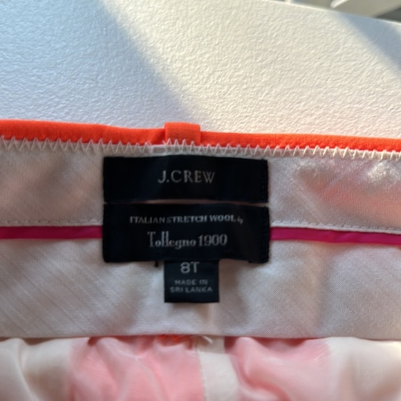 🪲 RARE J. Crew Vibrant Orange Straight Leg Pants 8 Italian Stretch Wool​ - Picture 3 of 4
